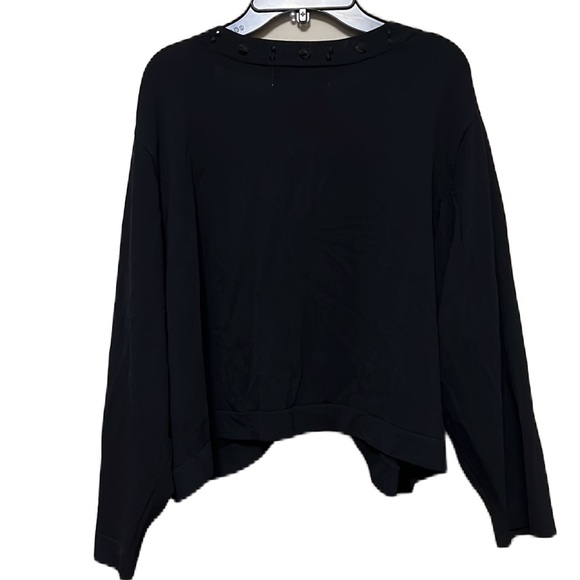 JESSICA HOWARD, Long Sleeves, Scoop Neck, One Button Cardigan, Black, Size 3X - Picture 2 of 8